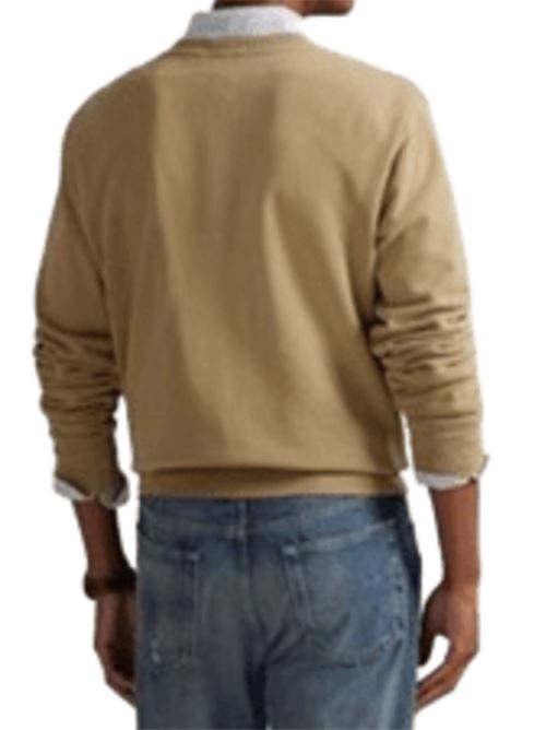 Felpa da uomo girocollo, color khaki POLO RALPH LAUREN | 710916689036
